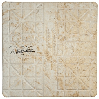 2010 Derek Jeter Game Used and Signed Yankee Stadium First Base From May 5th 2010 vs. the Cleveland Indians (MLB Authenticated/Steiner)